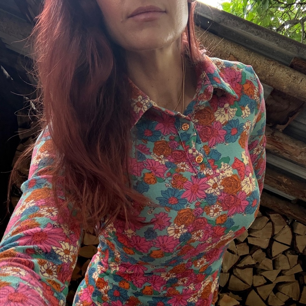 Cider Vibrant Floral Long Sleeve Dress